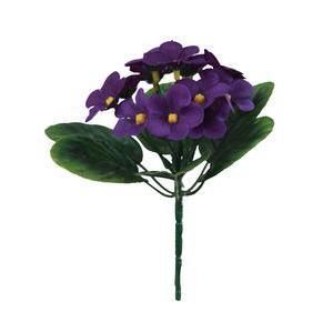 Mini bouquet de violettes  - Plastique, Polyester - H 18 cm- Violet