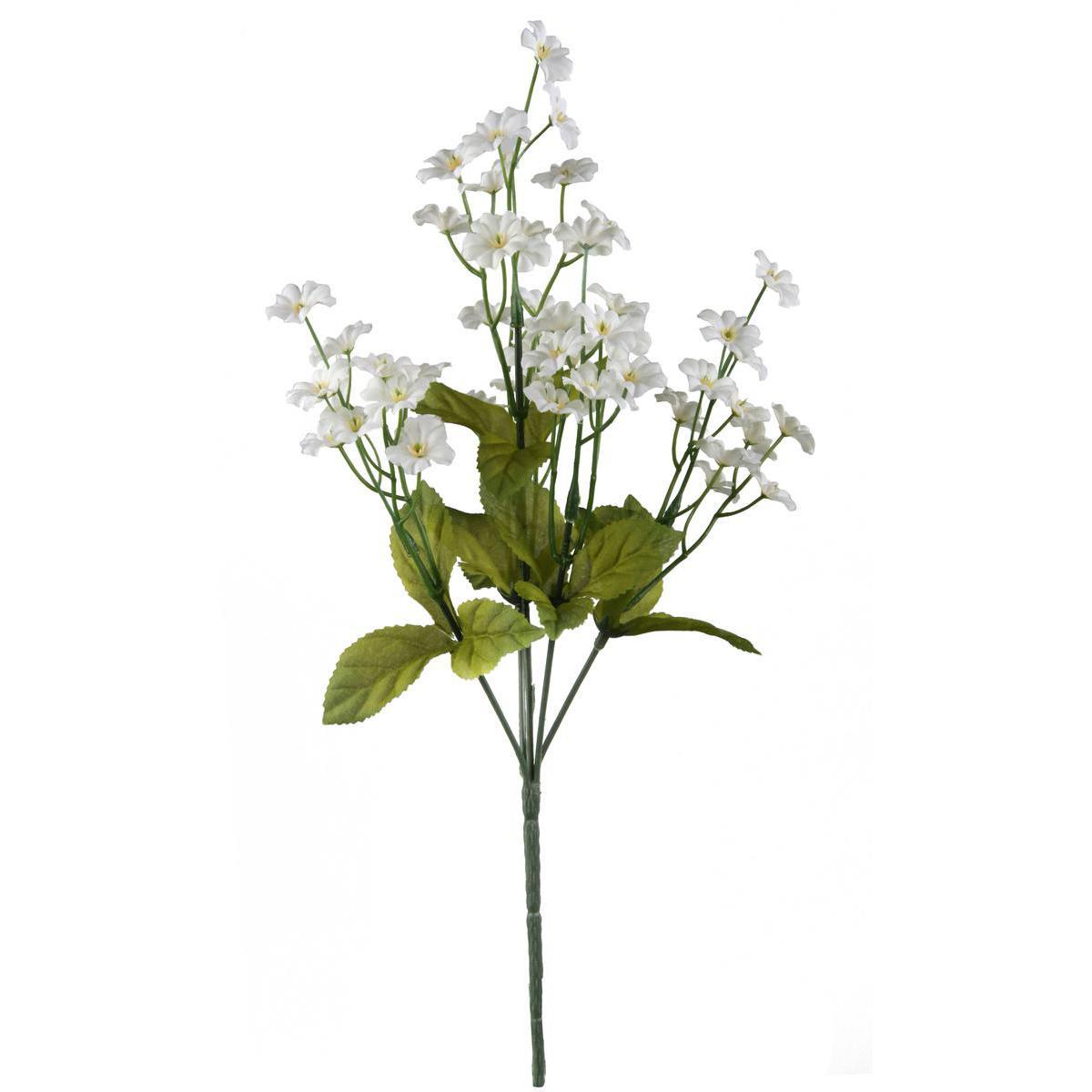 Bouquet de myosotis - Plastique, Polyester - H 34 cm - Blanc Jaune