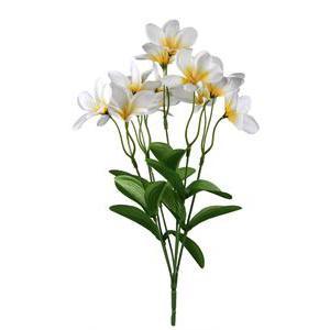Bouquet de fleurs de printemps - Plastique, Polyester - H 44 cm - Blanc