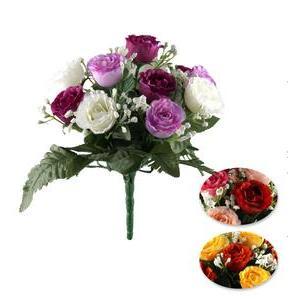 Bouquet de Roses et Gypso - H 26 cm
