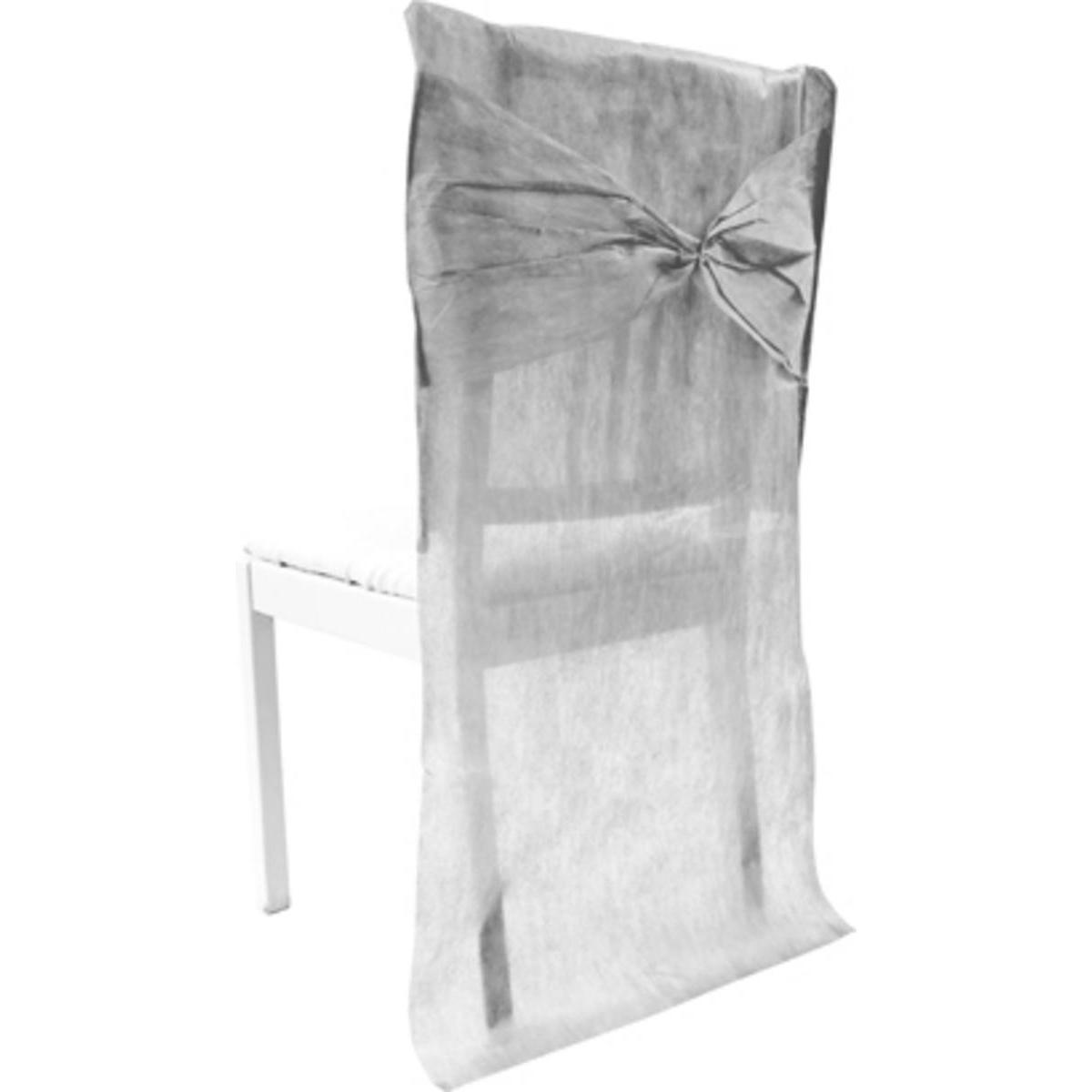 2 housses de chaise - 100 % Polyester - 50 x 95 cm - Gris