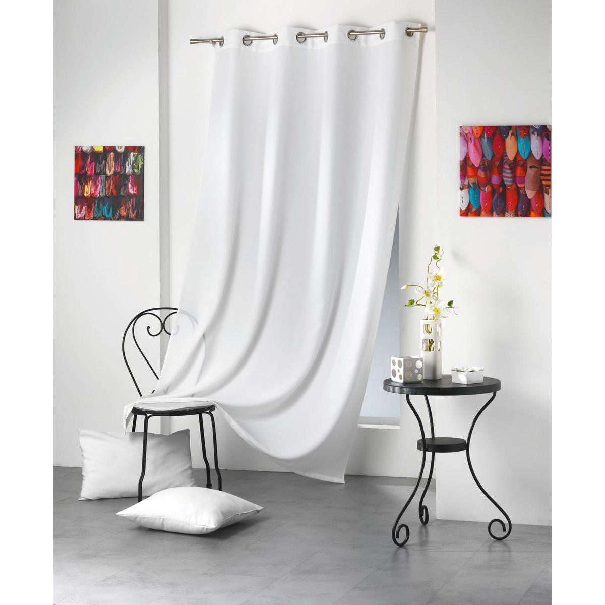 Rideau House à œillets en polyester - 140 x 240 cm - Blanc