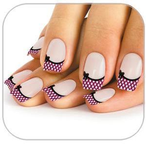 Faux ongles french petit pois