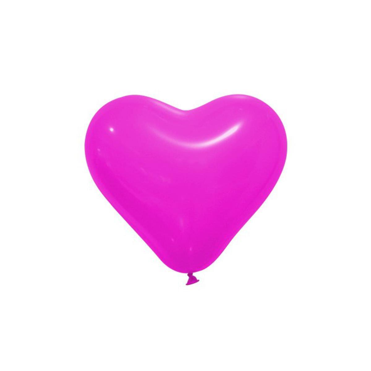 ballons opaques forme coeur diametre 28cm (x 12) fuschia