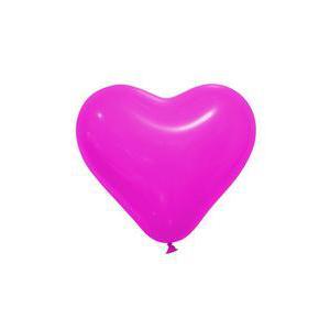 ballons opaques forme coeur diametre 28cm (x 12) fuschia