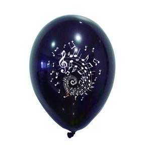 ballons imprimes notes de musique diam 28cm (x 8) noir