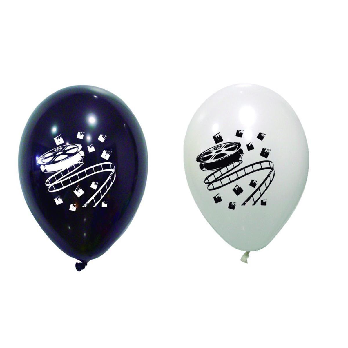 ballons imprimes theme cinema diametre 28cm (x 8)