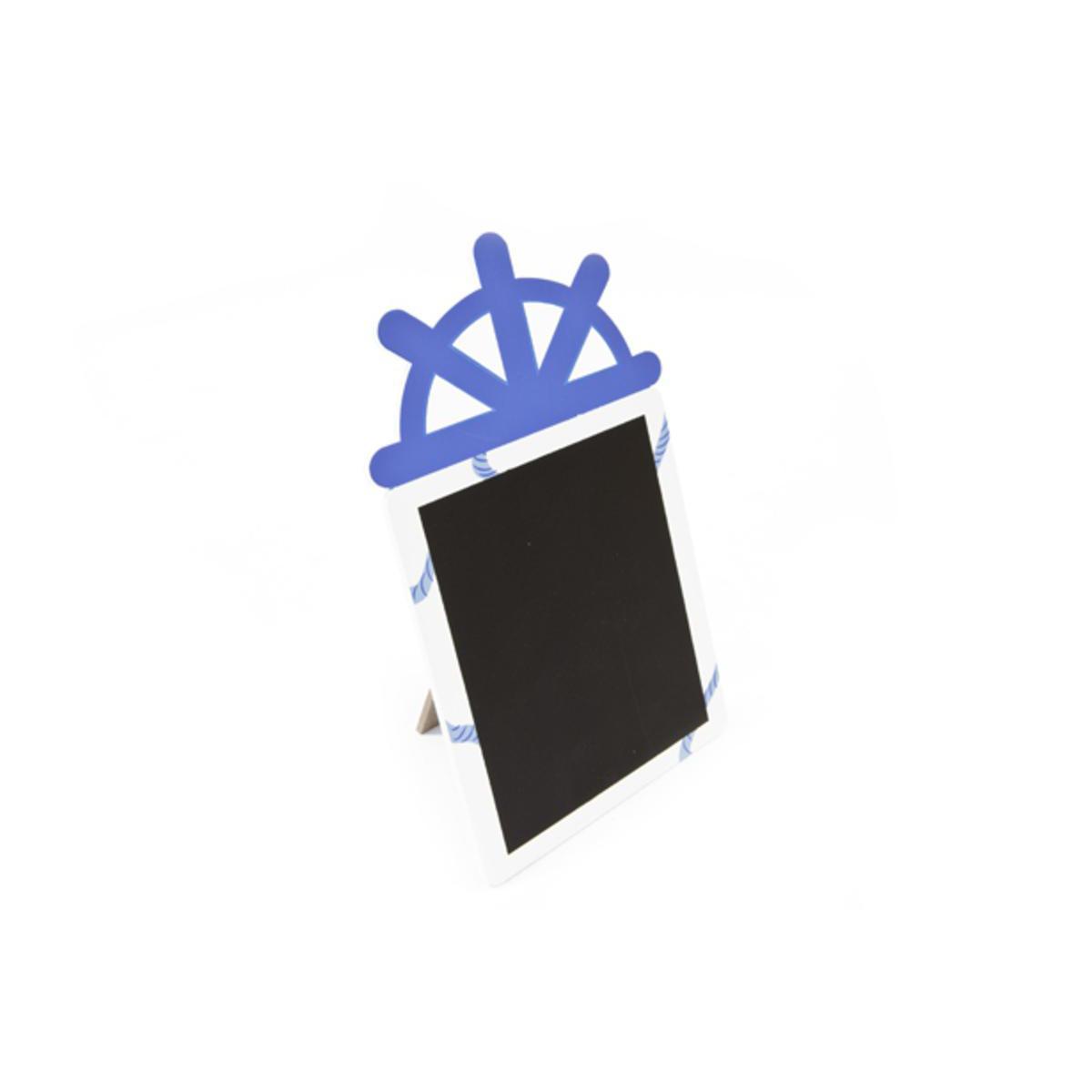 Porte menu thème marin - Ardoise - 12 x 18 cm - Blanc et bleu