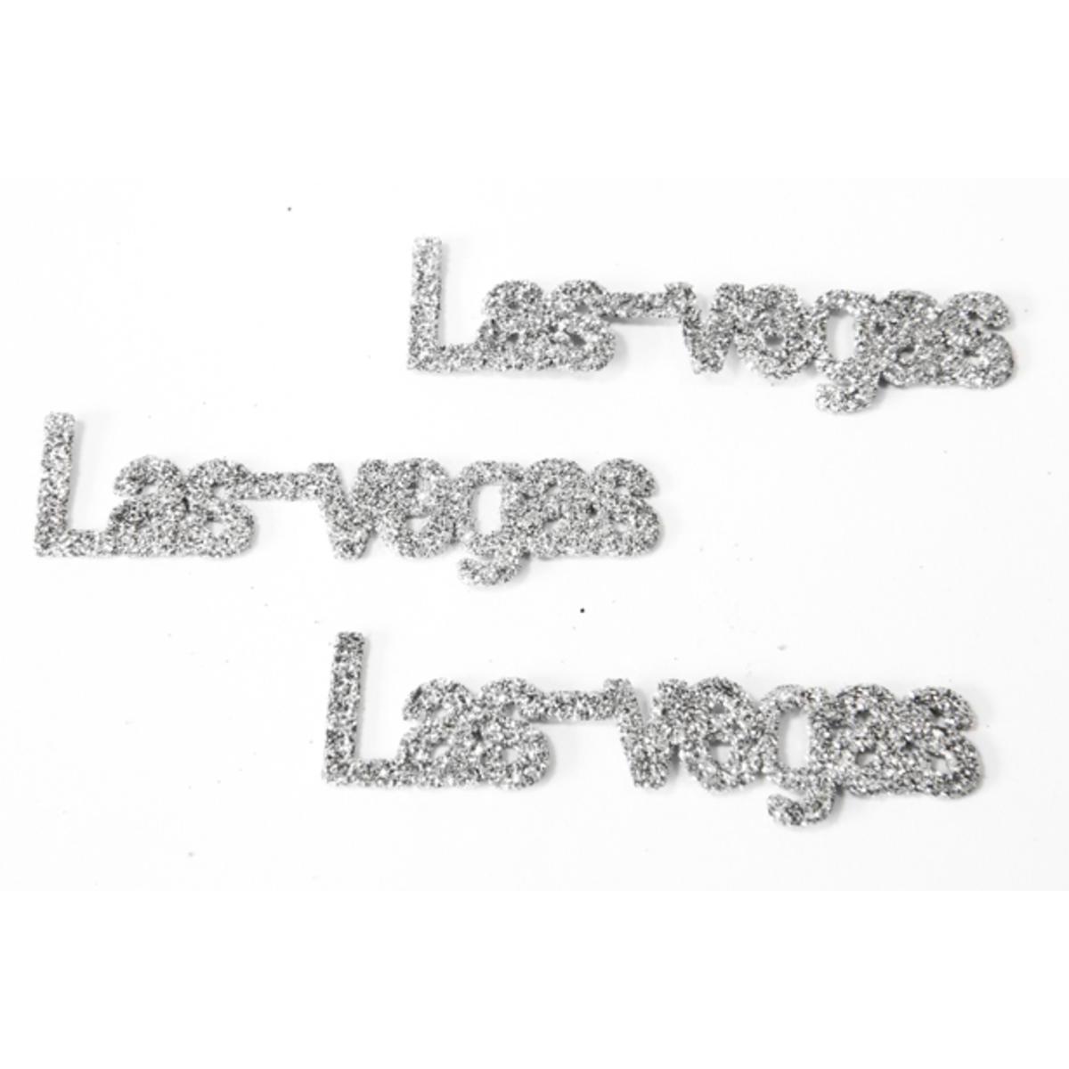 Lot de 6 confettis de table Las Vegas - Plastique - 5 x 1,5 cm - Argent