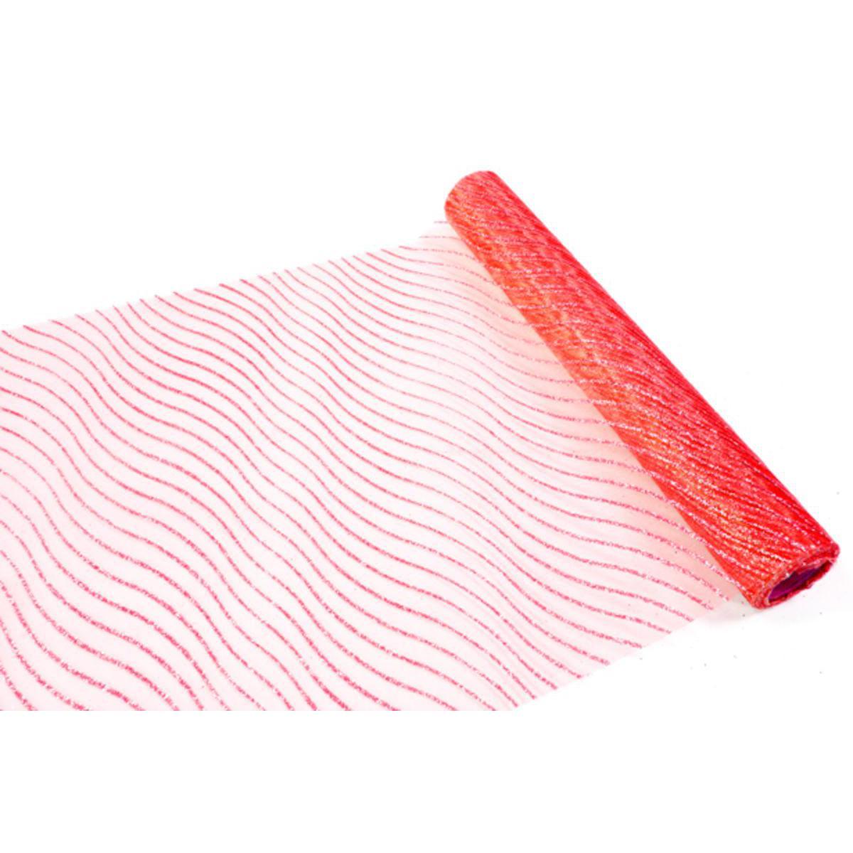 Chemin de table sable - Organza - 28 cm x 5 m - Rouge
