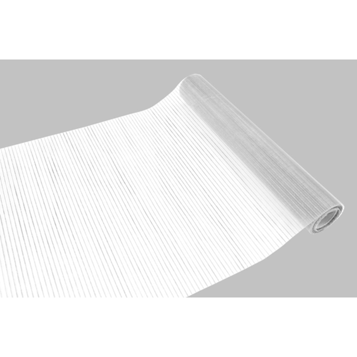 Chemin de table strié - Organza - 28 cm x 5 m - Blanc