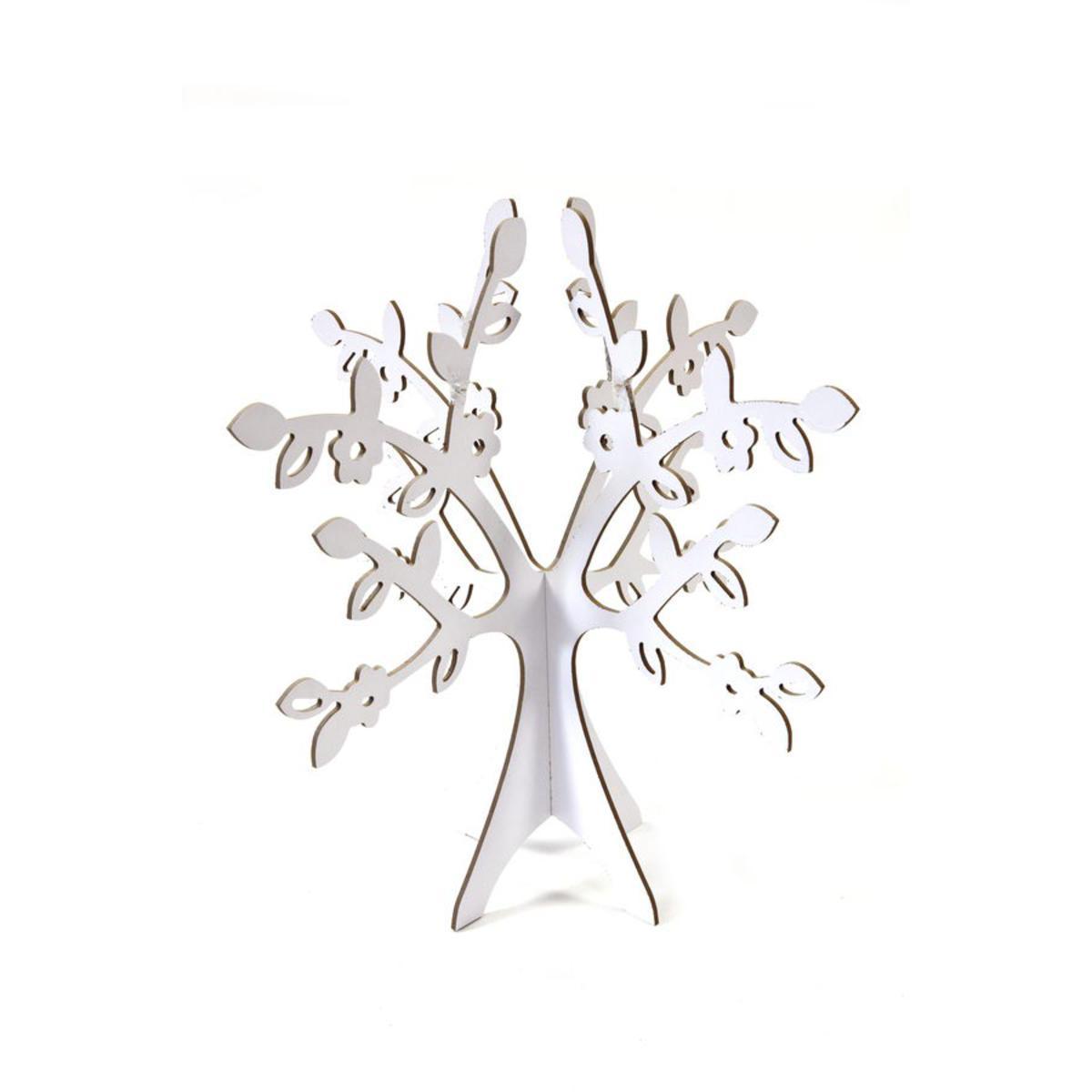 Arbre décor de table - Bois - 34 cm - Blanc