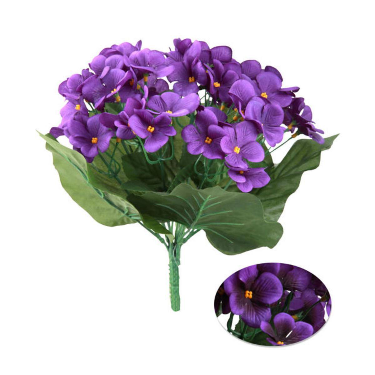 Bouquet de violettes - Plastique et polyester - H 37 cm - Violet