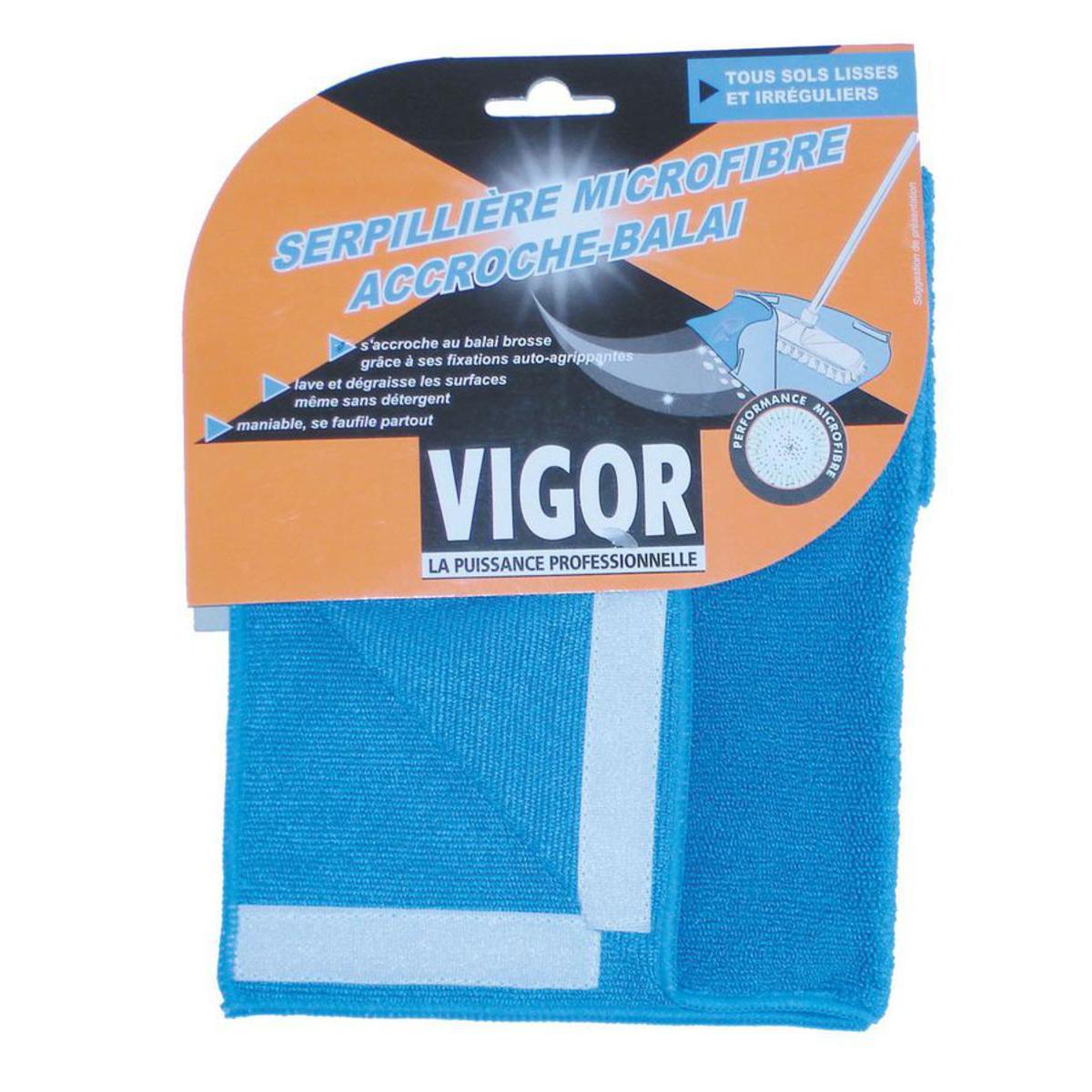 Serpillière microfibre - Polyester et polyamide - 20 x 10 x 23,5 cm - Bleu