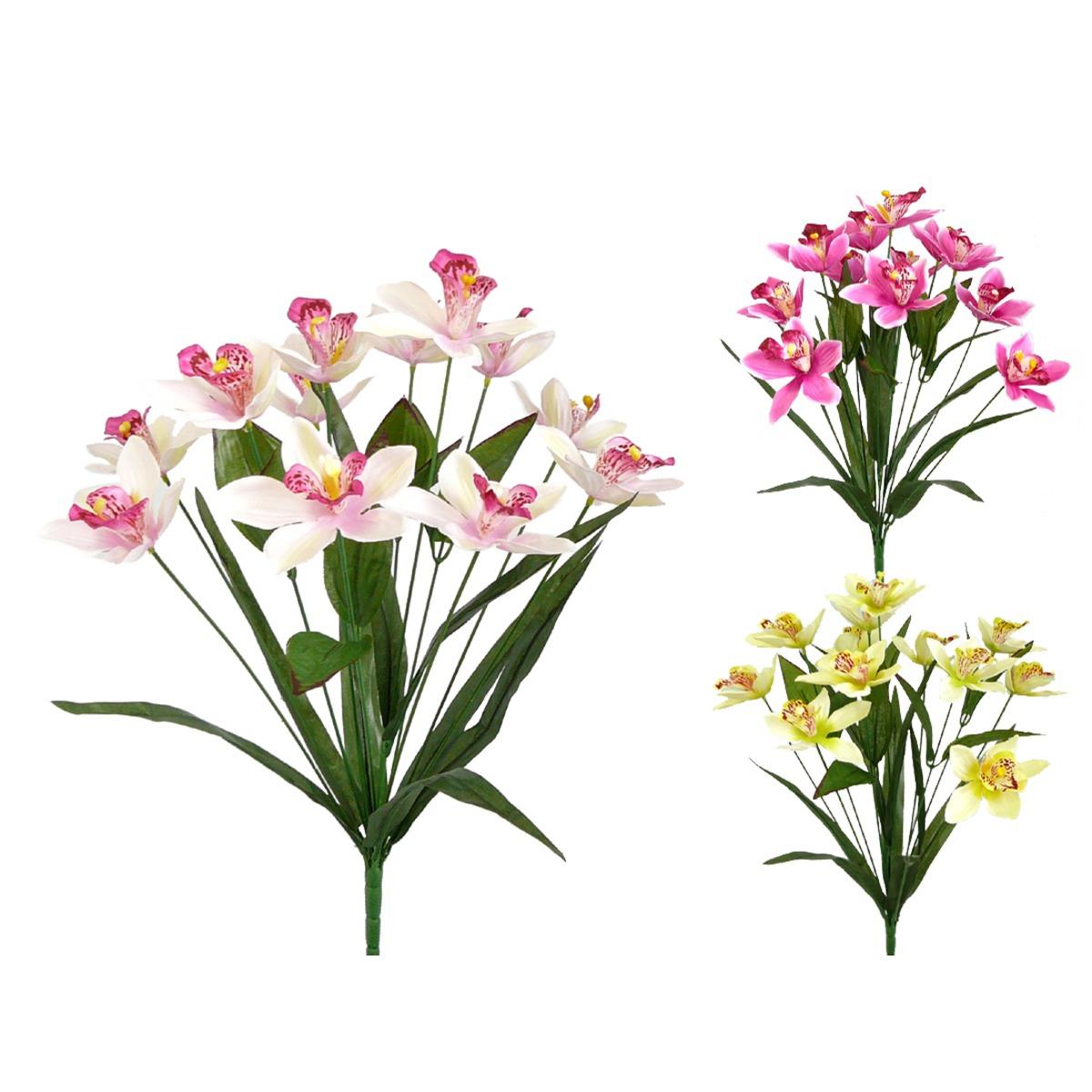 Piquet 12 orchidées - Hauteur 53 cm - Différents coloris
