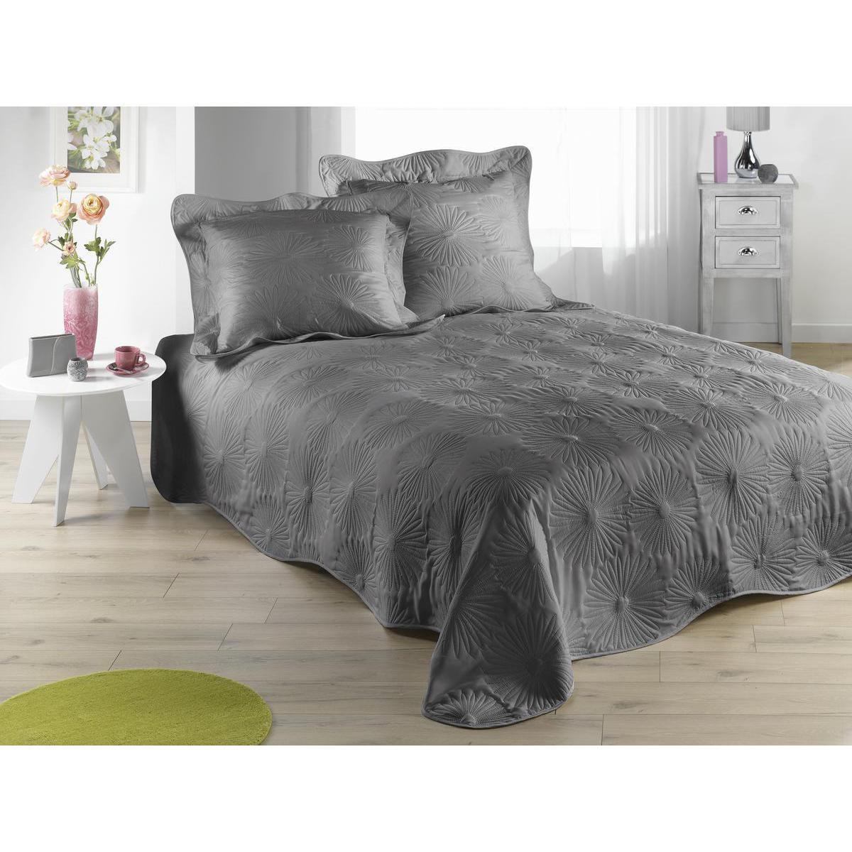 Taie d'oreiller Neptune en polyester - 65 x 65 cm - Gris souris