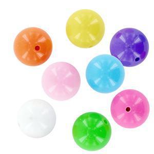Perles acryliques 8 couleurs 60 grs - 15 mm - Multicolore