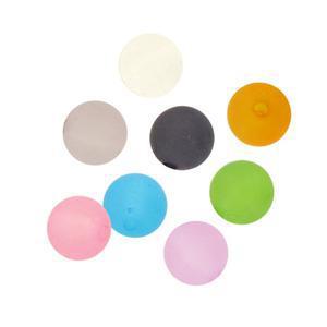 Perles acryliques givrées 8 couleurs 46 grs - 12 mm - Multicolore