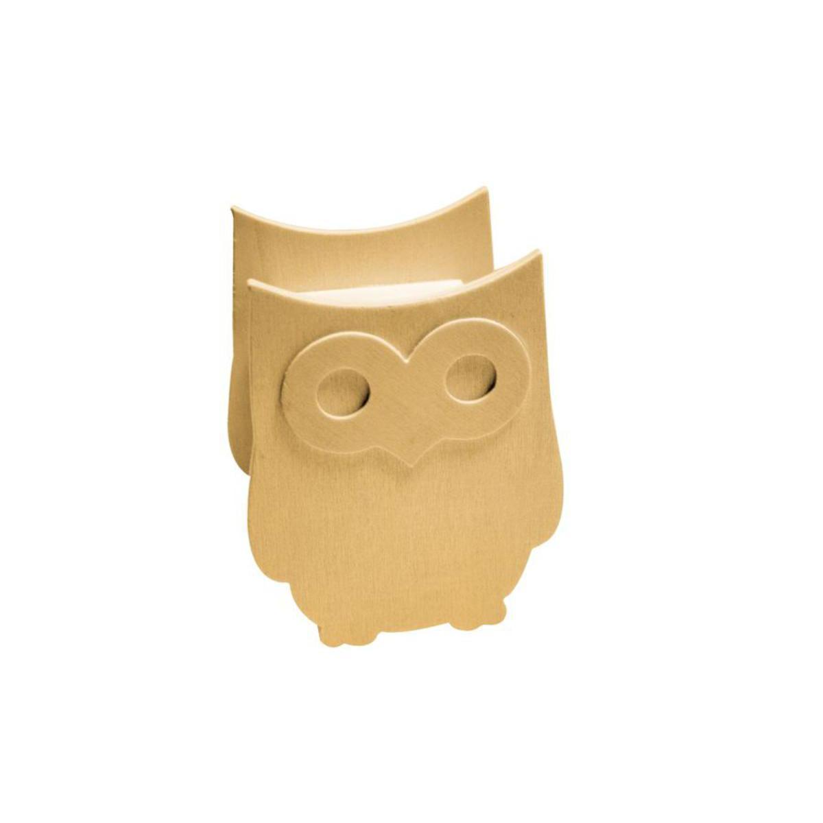 Tirelire Hibou en bois - 11 x 9 x 7 cm - Beige