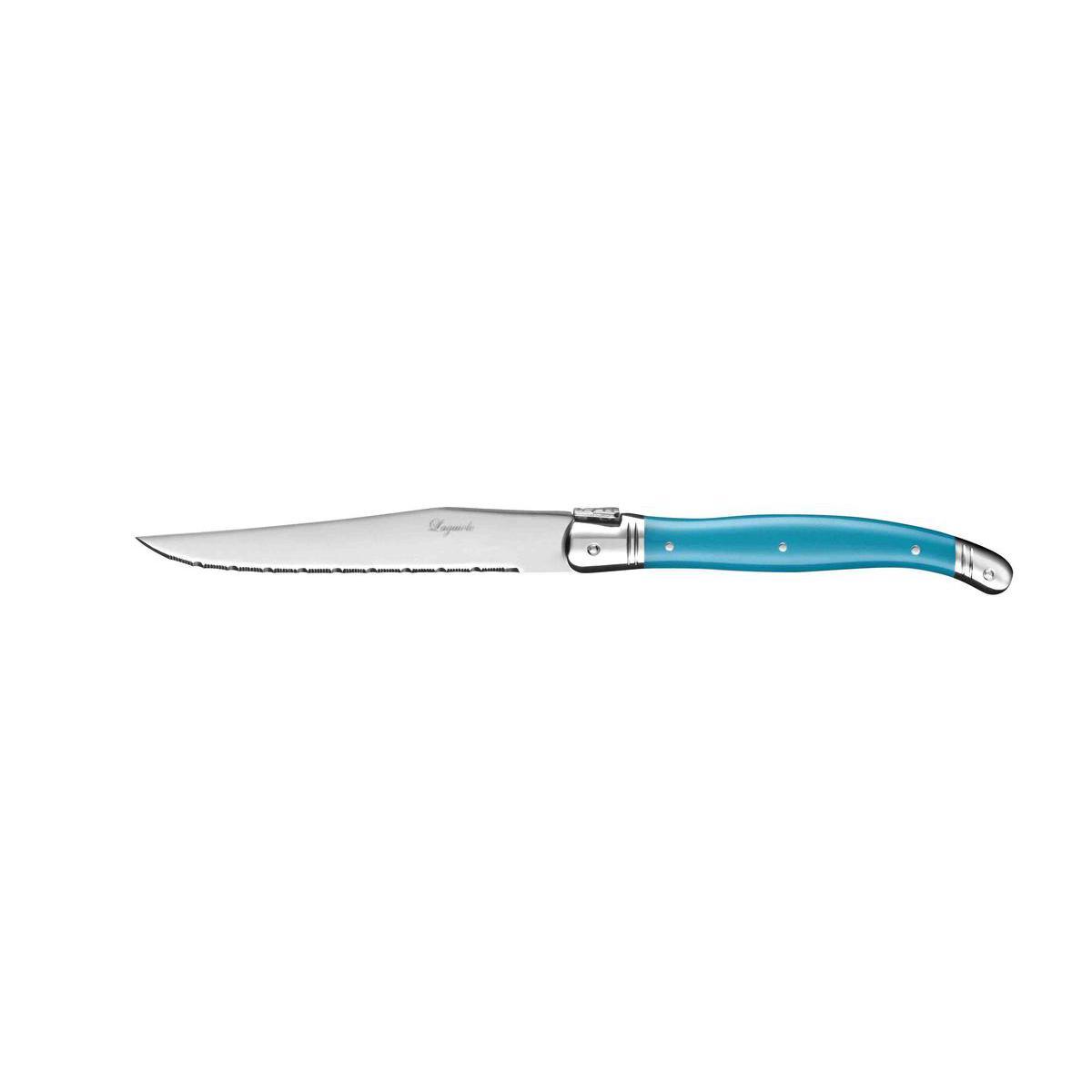 Couteau table Laguiole - Acier inoxydable - Manche ABS - 23,4 cm - Bleu