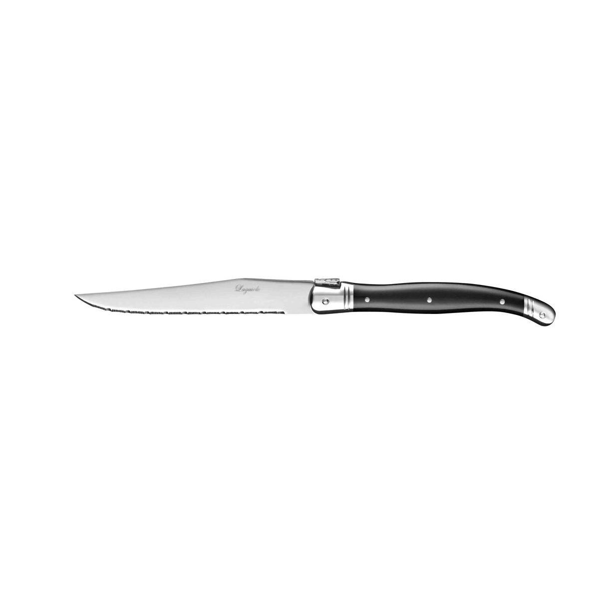 Couteau de table Laguiole - Acier inoxydable - Manche abs - 23,4 cm - Noir