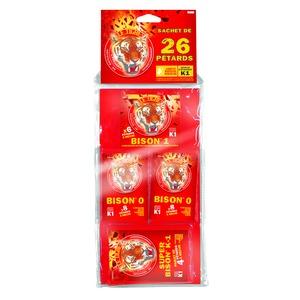 Sachet de 4 paquets de pétards Le Tigre - K1 - Rouge