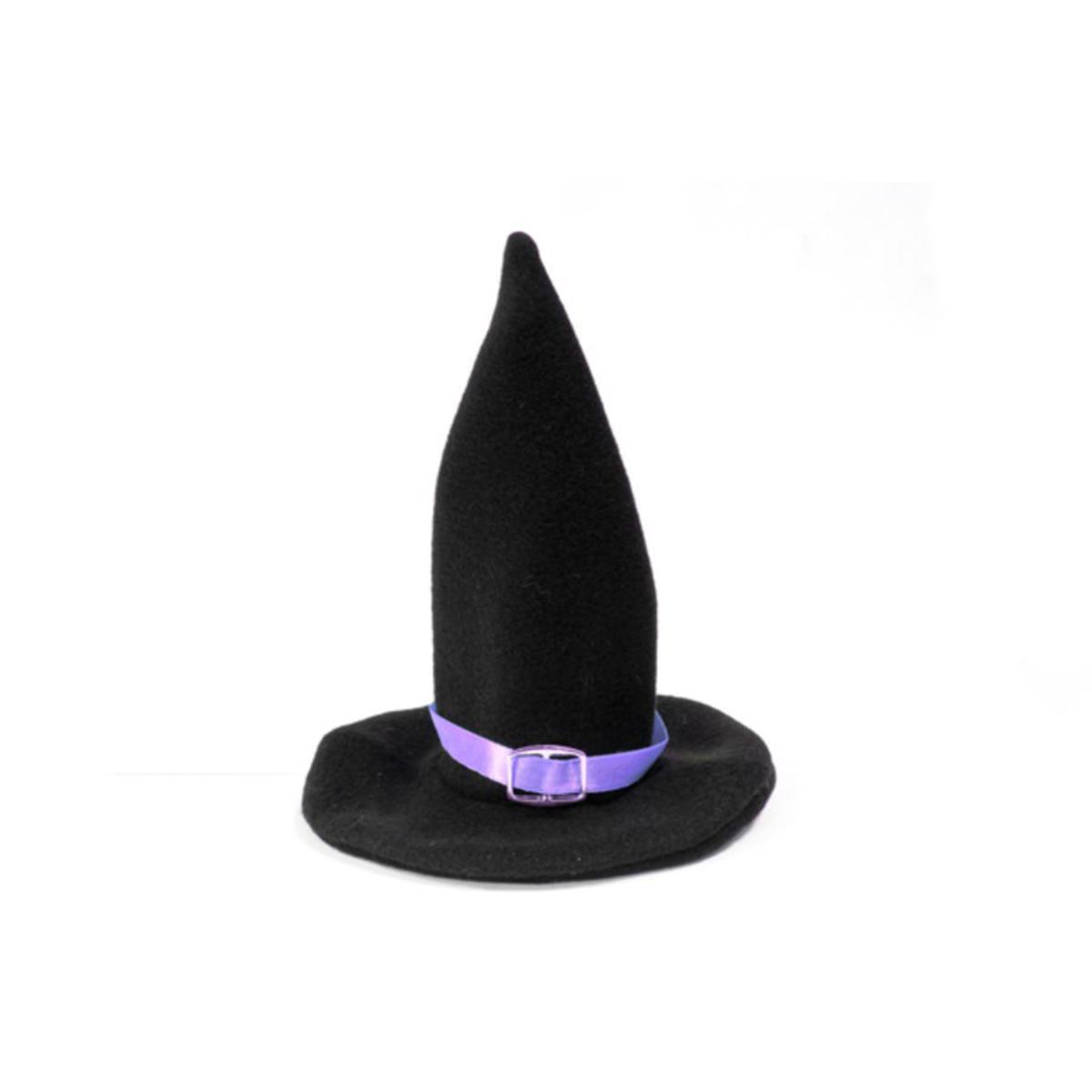 Lot de 2 chapeaux de sorcière décoratifs - H 15 cm - Noir