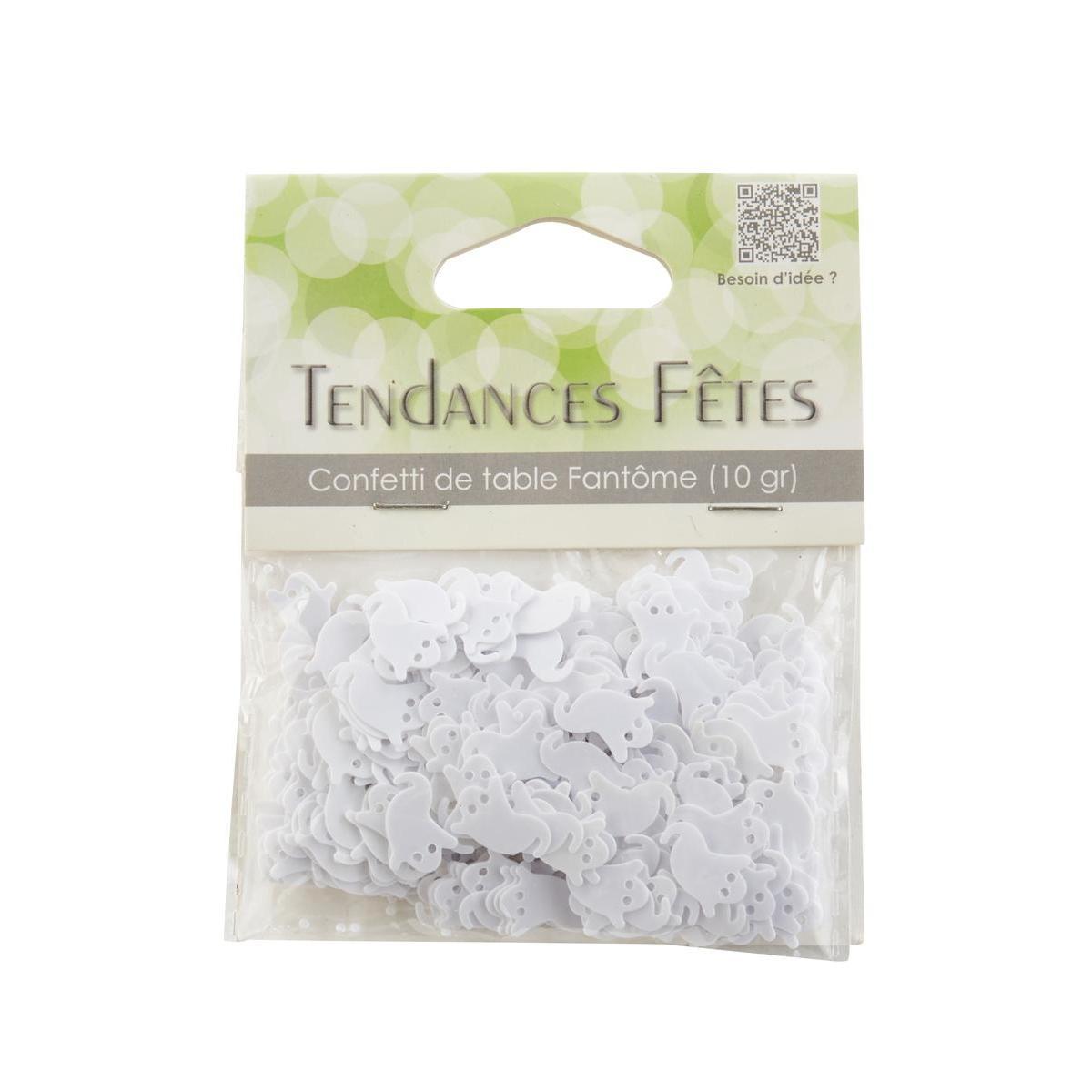 Sachet de confettis de table fantome - Plastique - 10g - Blanc