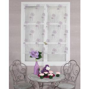 Paires de vitrages - 100% polyester - 60 x 160 cm - Blanc, Violet