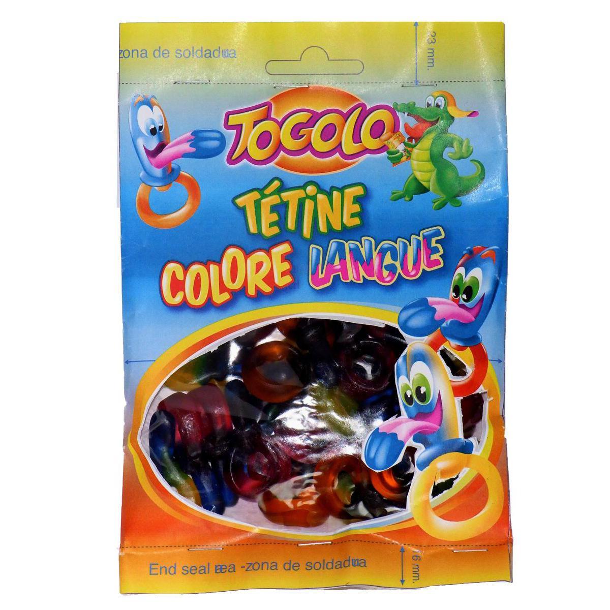 Sachet de tétines colorées avec langue - 175 g