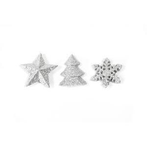 assortiment deco table hiver  (x12) argent