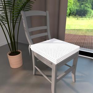 Dessus de chaise Kara en coton et polyester - 40 x 40 x 5 cm -  Blanc