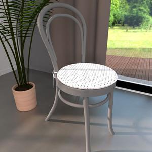 Dessus de chaise rond Kara en coton et polyester - 38 cm - Blanc