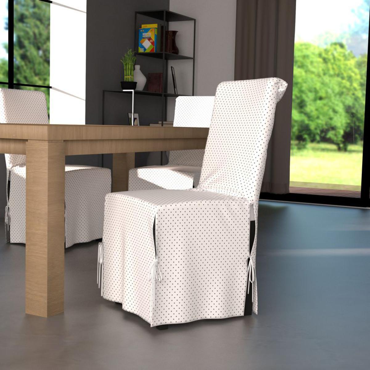 Housse de chaise Kara en coton et polyester - 40 x 40 x 72 cm - Gris