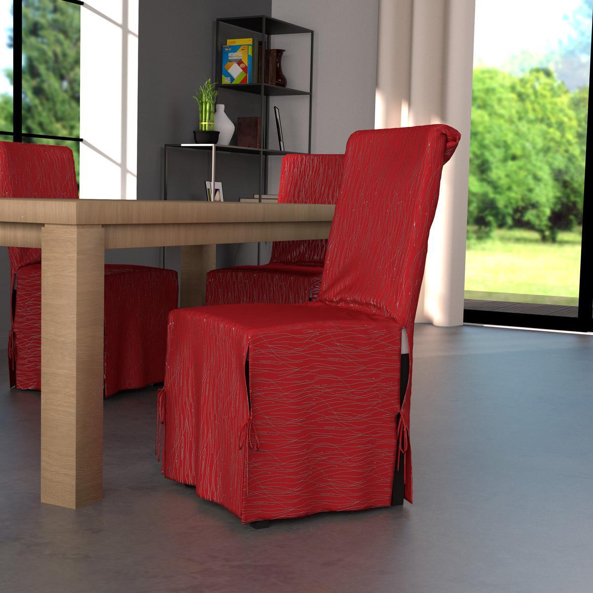 Housse de chaise Glitter en polyester - 40 x 40 x 72 cm -  Rouge