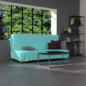 Housse de clic-clac Panama en coton - 200 x 120 x 140 - Bleu lagon