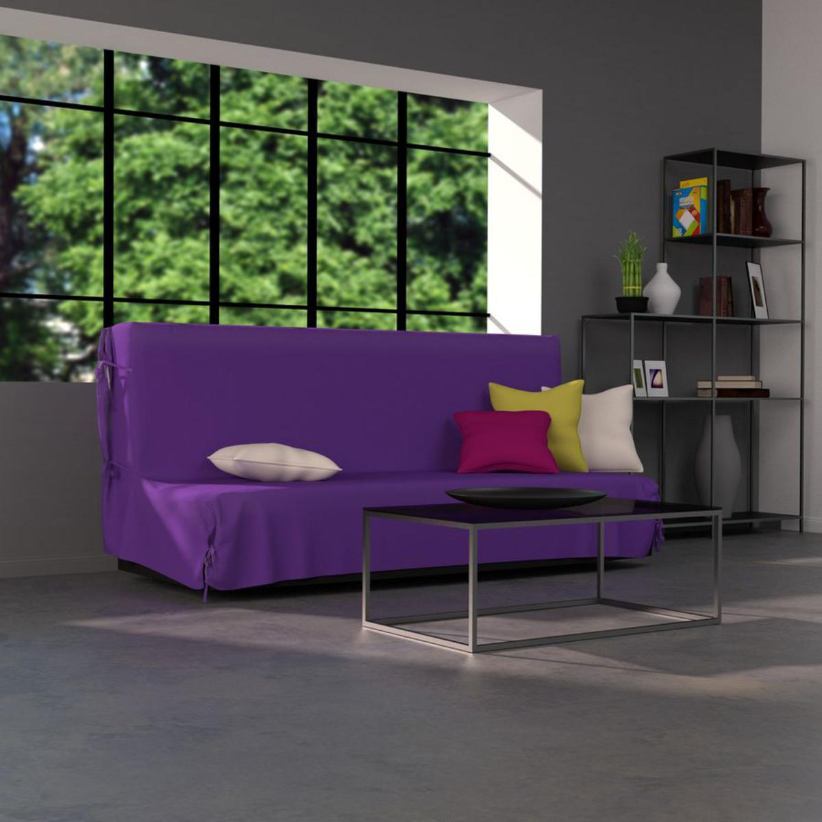 Housse de clic-clac Panama en coton - 200 x 120 x 140 - Violet