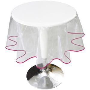 Nappe ronde - PVC - Diamètre 180 cm - Rose