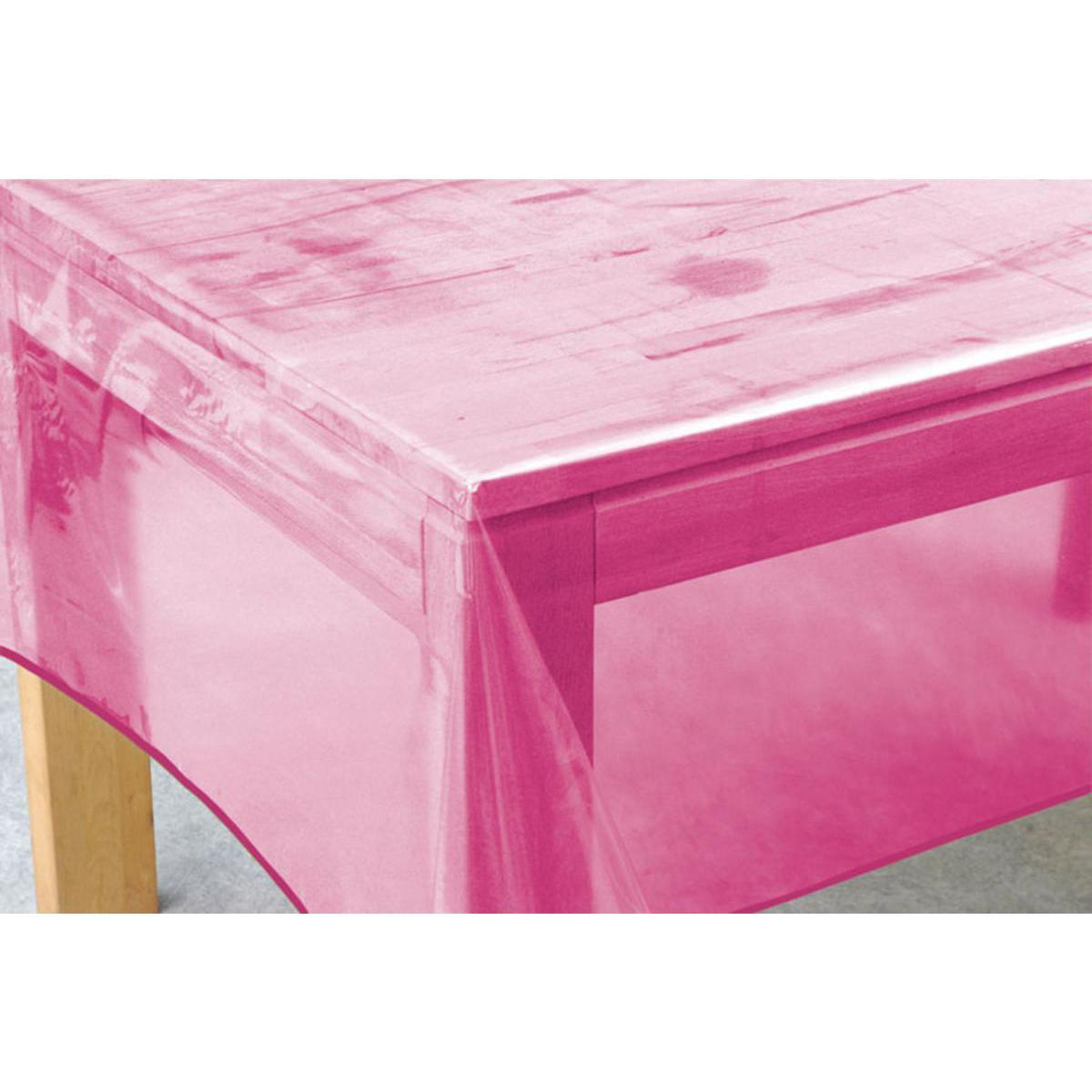 Nappe rectangulaire - PVC - 140 x 240 cm - Rose