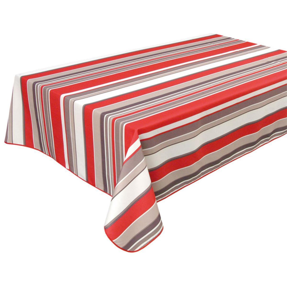 Nappe rectangulaire- Polyester - 140 x 240 cm - Rouge Gis Blanc