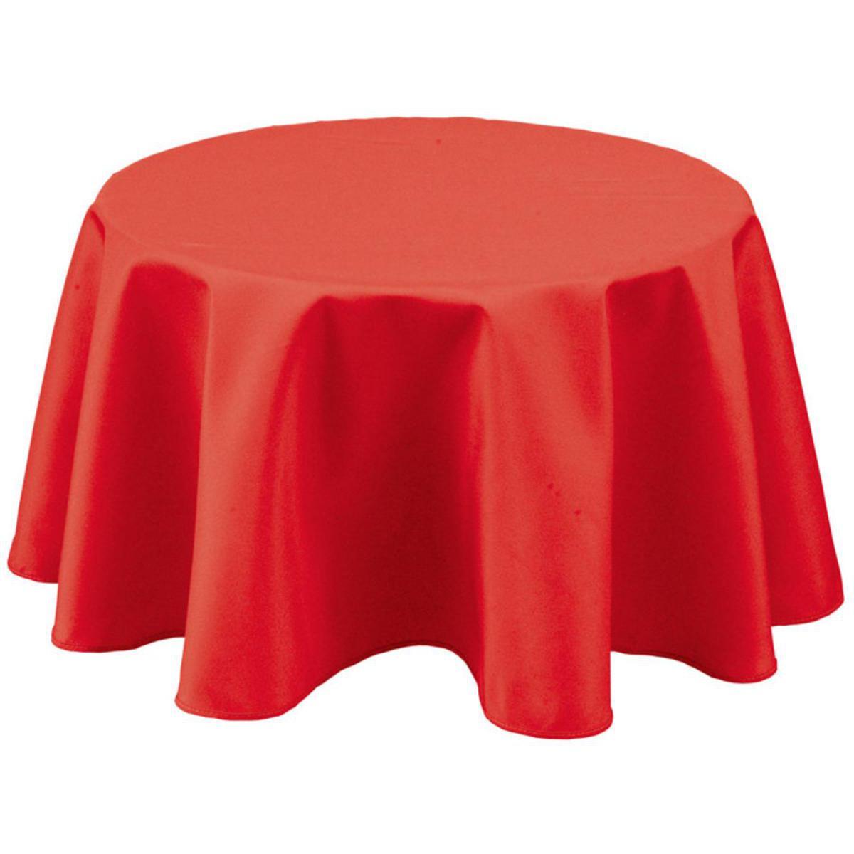 Nappe ronde - Polyester - Diamètre 180 cm - Rouge