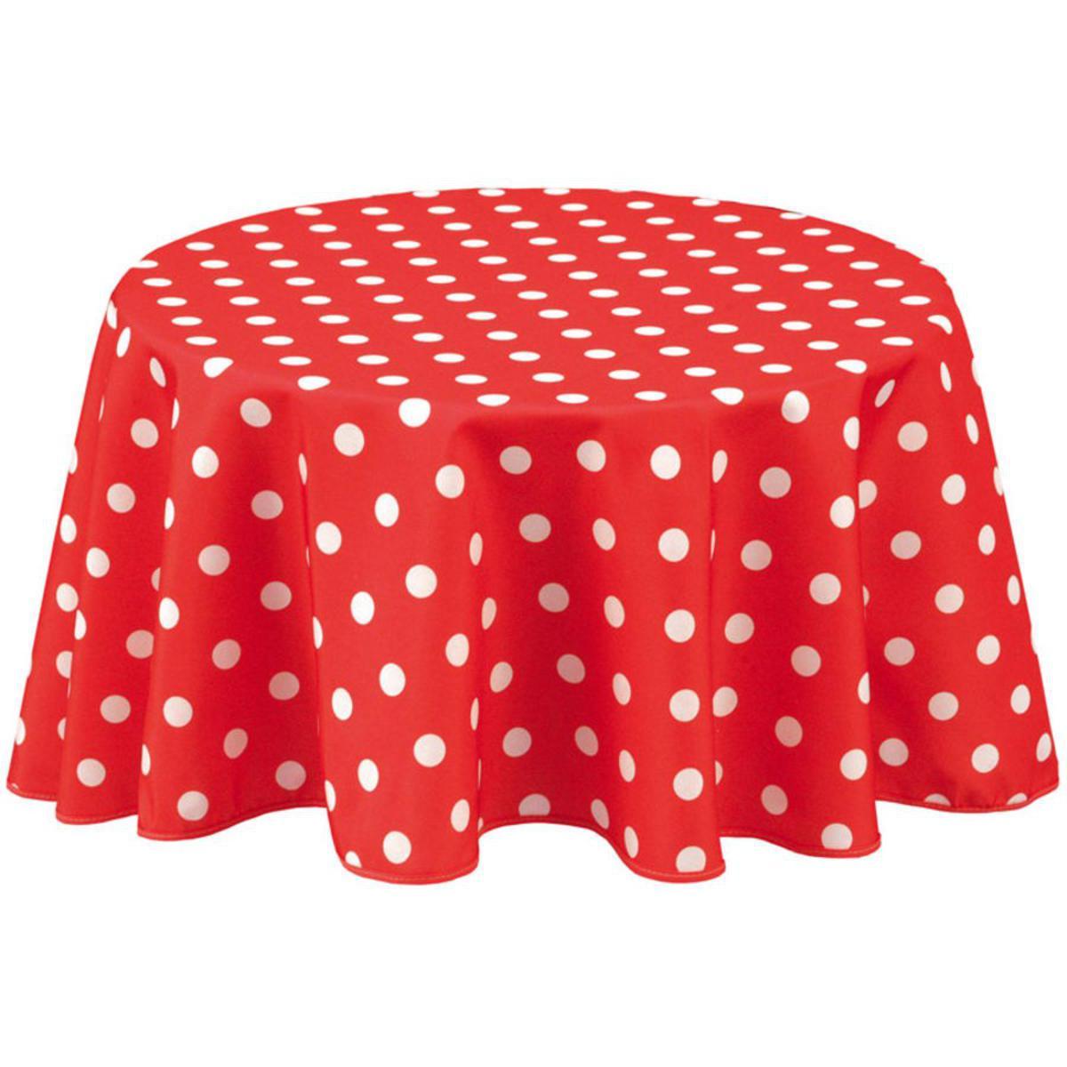 Nappe ronde - Polyester - Diamètre 180 cm - Rouge