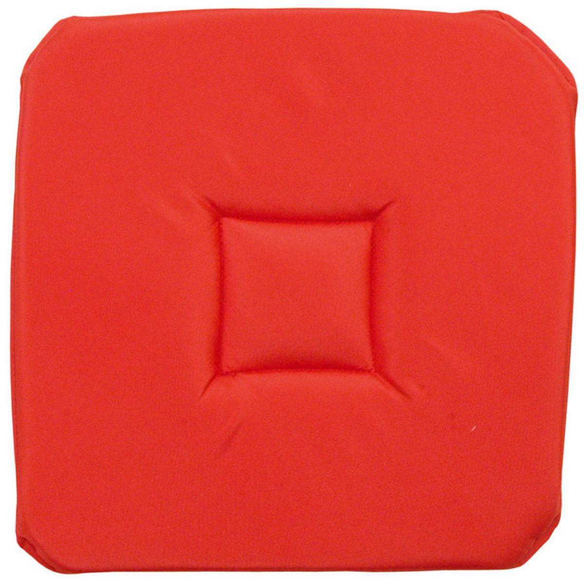 Galette de chaise - Polyester - 36 x 36 cm - Rouge