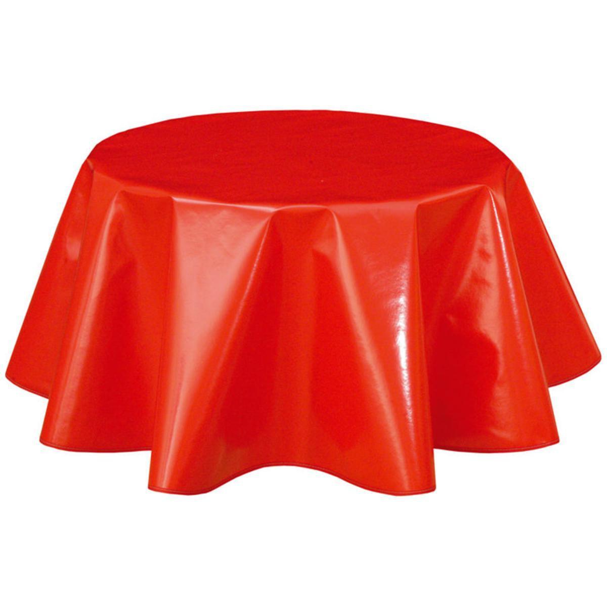 Toile cirée ronde - PVC Polypropène - Diamètre 150 cm - Rouge