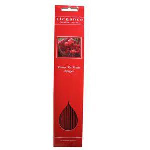 Lot de 20 bâtons d'encens panier de fruits rouges - Bois - 31 x 6,5 cm - Rouge