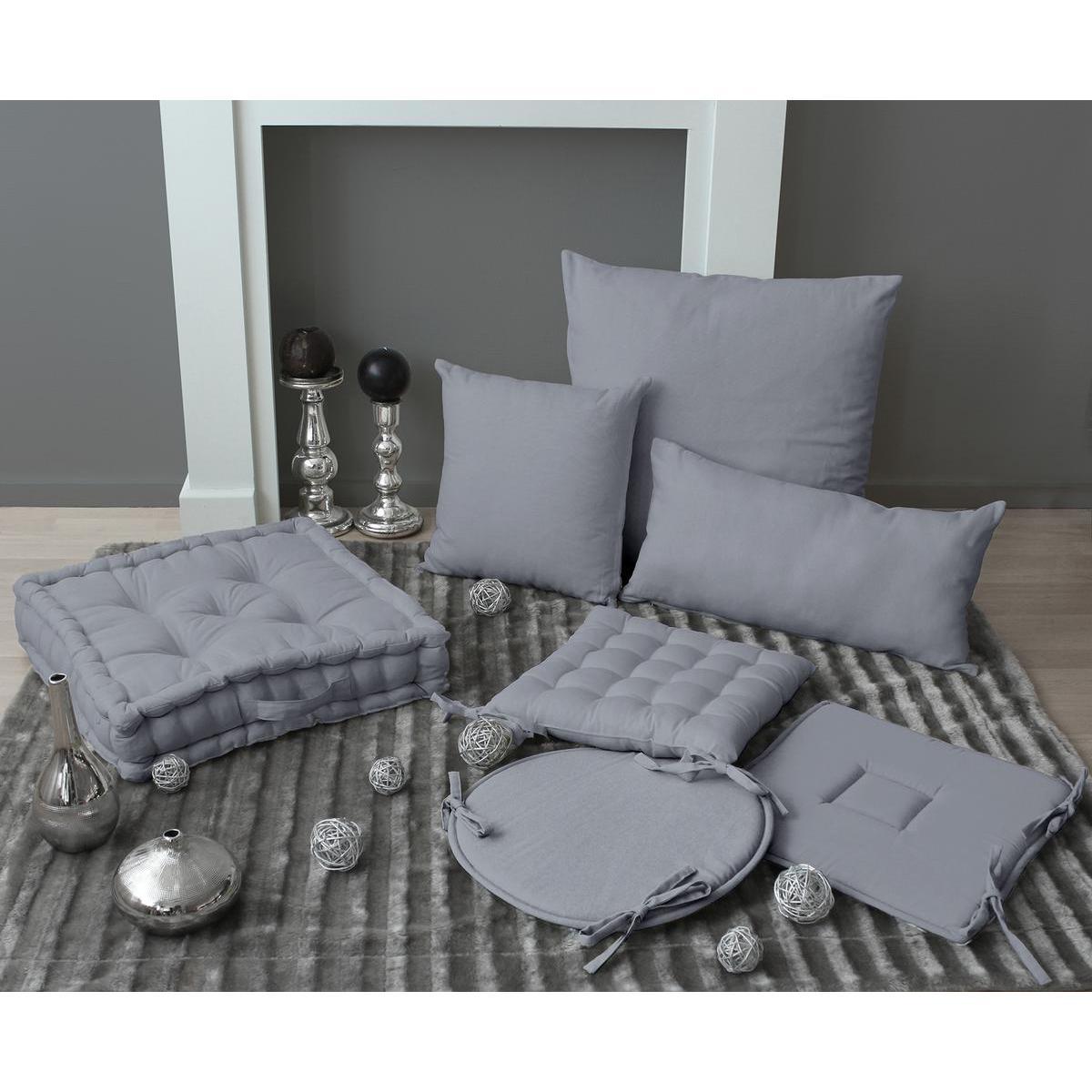 Coussin - coton - 30 x 60 cm -  Gris