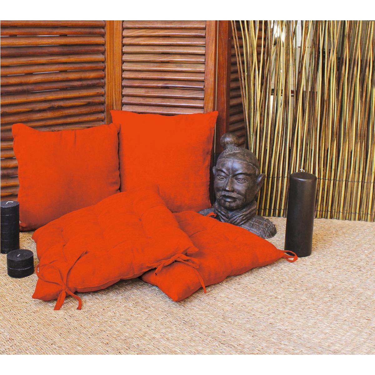 Galette de chaise - 100% Polyester - 40 x 40 cm - Orange