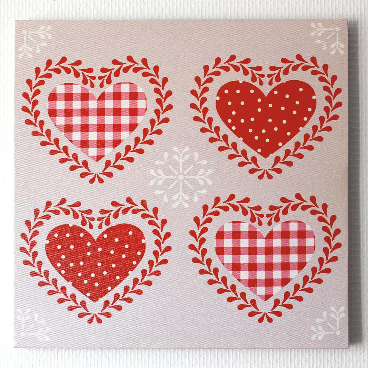 Tableau toile - Polyester - 30 x 30 cm - Rouge