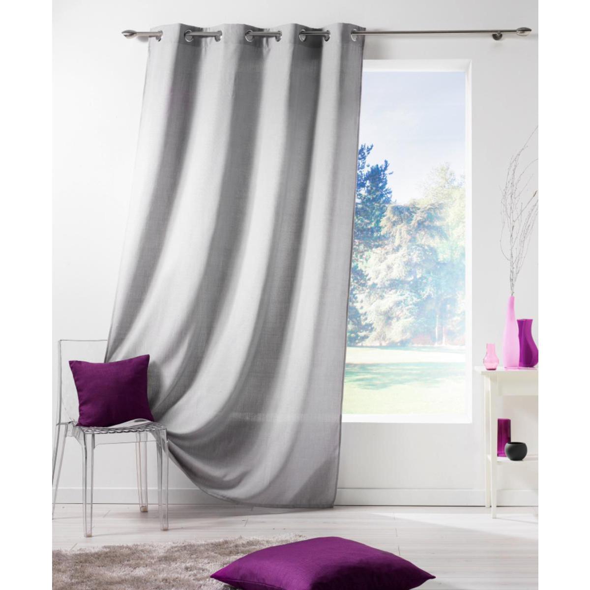 Rideau Calista en polyester - 140 x 240 cm - Gris perle