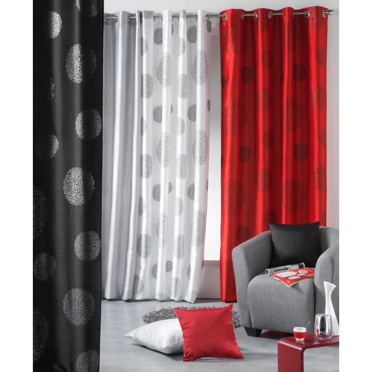 Rideau Shantung en polyester - 140 x 240 cm -  Noir